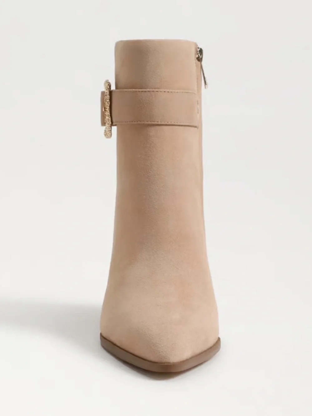 Sam Edelman Tan Wedge Ankle Boots with Decorative Buckle
